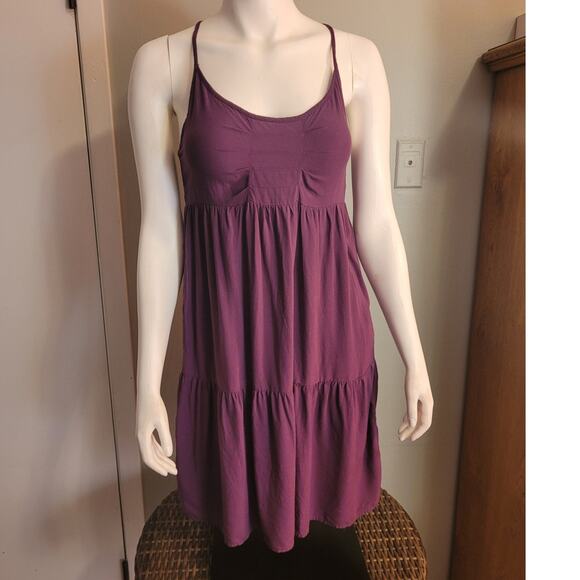 Xhilaration Plum Purple Babydoll Sundress Rayon Tiered Y2K Balletcore Sz Medium - Picture 2 of 11